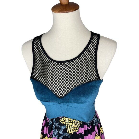 Disney The Nightmare Before Christmas Sally Patchwork Dress Fishnet Small - Picture 2 of 9